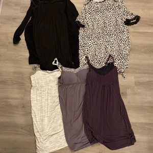 Maternity and nursing sleep gown lot bundle size small. 5 sleep gowns, 2 robes.
